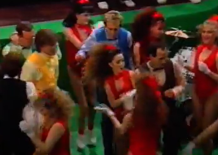 Snooker stars featured in The Romford Rap pop video. Picture: Chas & Dave with the Matchroom Mob